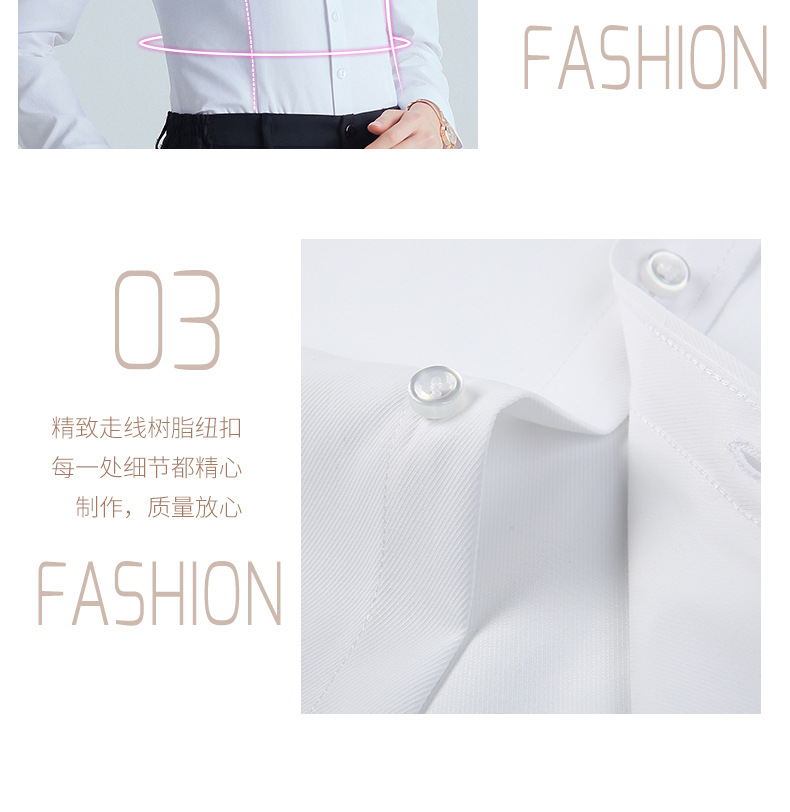 2024 New style long-sleeved white shirt for women, OL fitted business attire, interview work clothes, cotton V-neck shirt, formal collar pic 18