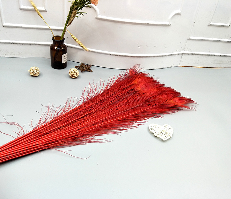 Peacock feather decolorization and dyeing pink props for home decoration and accessory materials peacock feathers pic 17