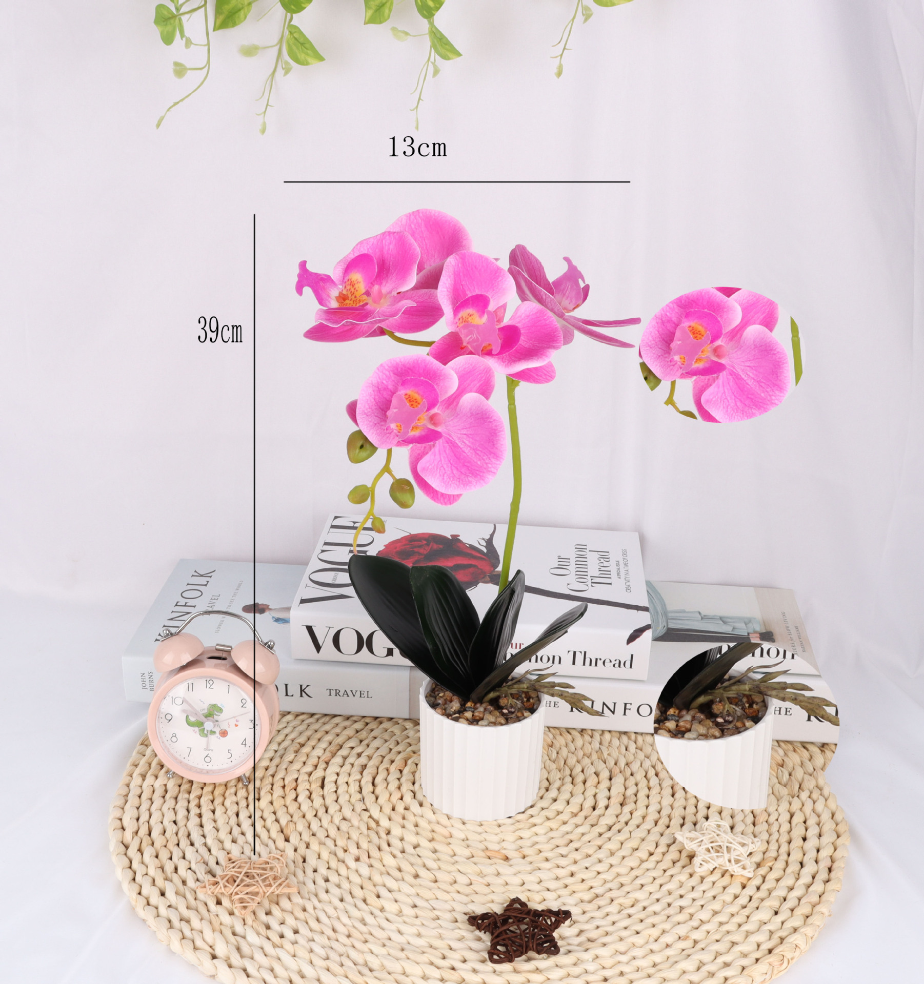 5-head artificial Phalaenopsis potted plants/artificial flower bonsai/artificial flower creative indoor small ornaments/Amazon manufacturer pic 3