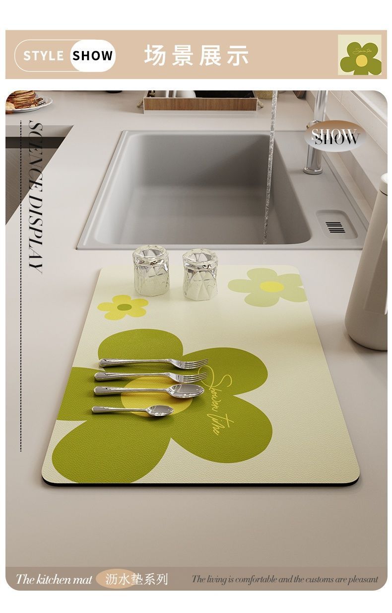 厨房台面沥水垫子洗手台防溅垫碗盘干燥垫吧台吸水杯垫免洗隔热垫详情10