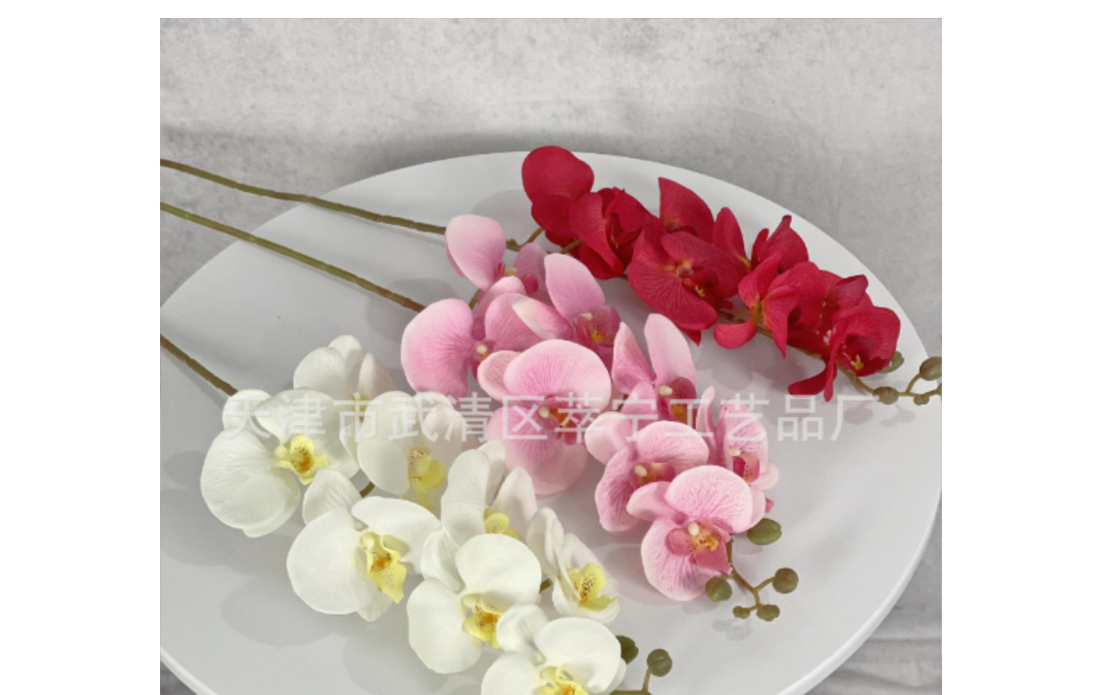 8头显纹桃皮绒蝴蝶兰仿真花婚庆插花家居装饰客厅摆件跨境厂家详情16