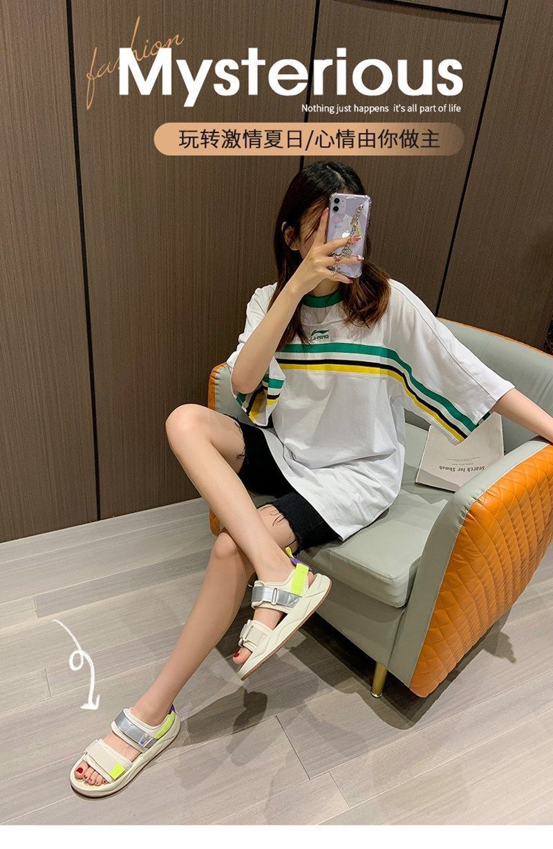凉鞋女夏2024年新款女士夏季平底爆款小香风厚底凉鞋女鞋运动凉鞋详情18