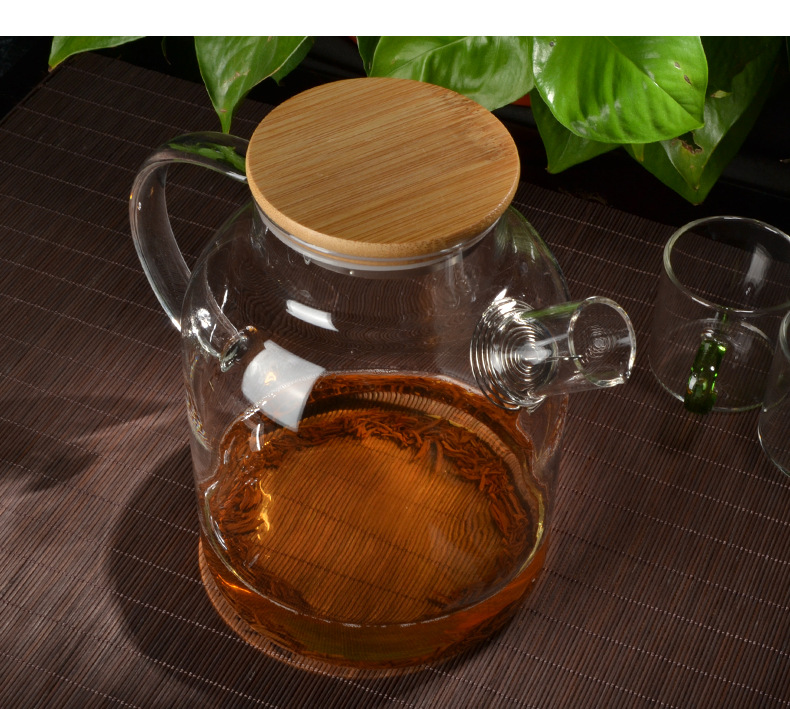 冷水壶玻璃耐高温家用新中式煮茶壶大容量竹盖花茶壶高颜值凉水壶详情18