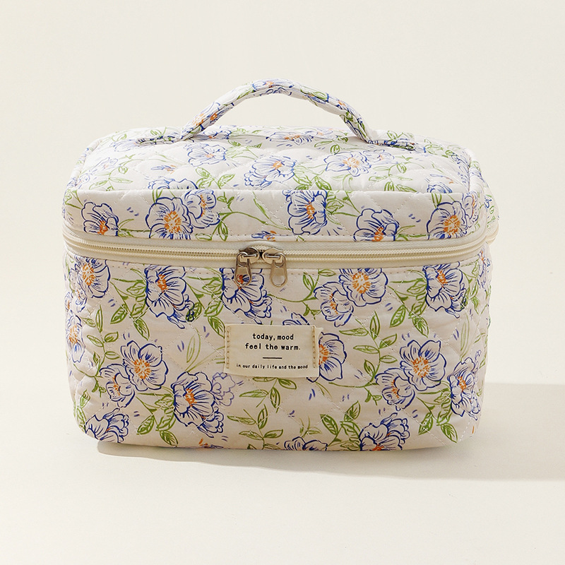 2023小清新可爱棉质化妆包小众便携洗漱收纳包碎花ins可爱盒袋箱详情6