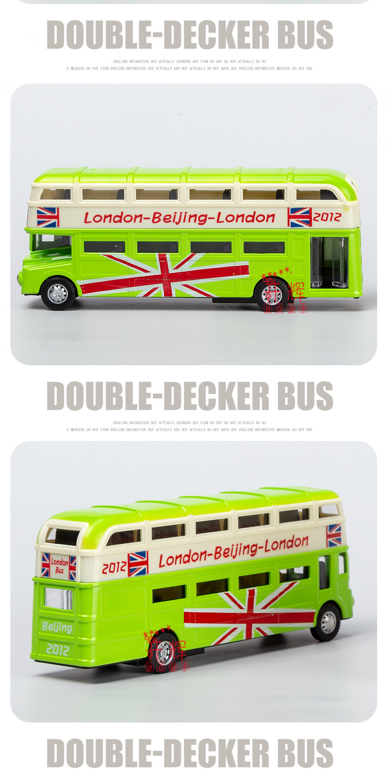 1:70 modelos de autobús de dos pisos de aleación juguetes para niños pants modelos retro coches autobuses niños juguetes modelos pic 5