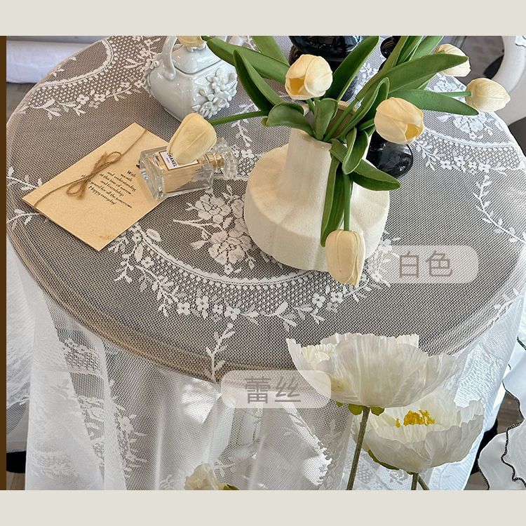 Amazon lace French court tablecloth with ruffled edge patchwork, cross-border retro high-end new tablecloth on Xiaohongshu pic 12