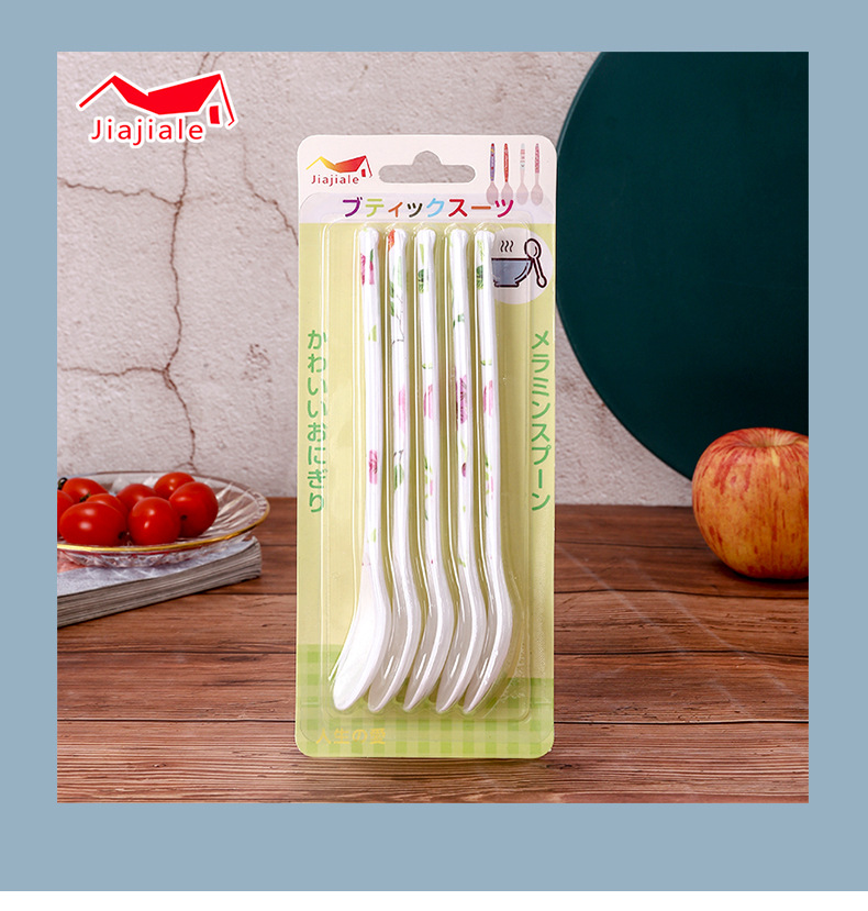 Porcelain-like spoons, household colored melamine hook spoons, porcelain-like long-handled spoons, ramen spicy hot pot spoons, commercial soup spoons and spoons pic 8