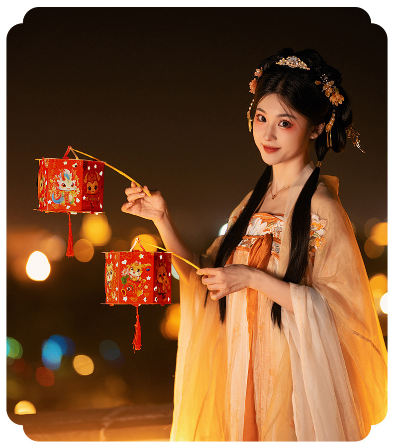 2024元旦新年手提灯笼儿童diy手工发光龙灯春节过年元宵节小灯笼详情16