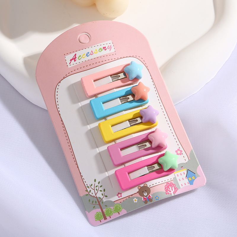 女童彩色多巴胺BB夹宝宝可爱小熊爱心卡通后脑勺碎发夹女孩刘海夹详情12