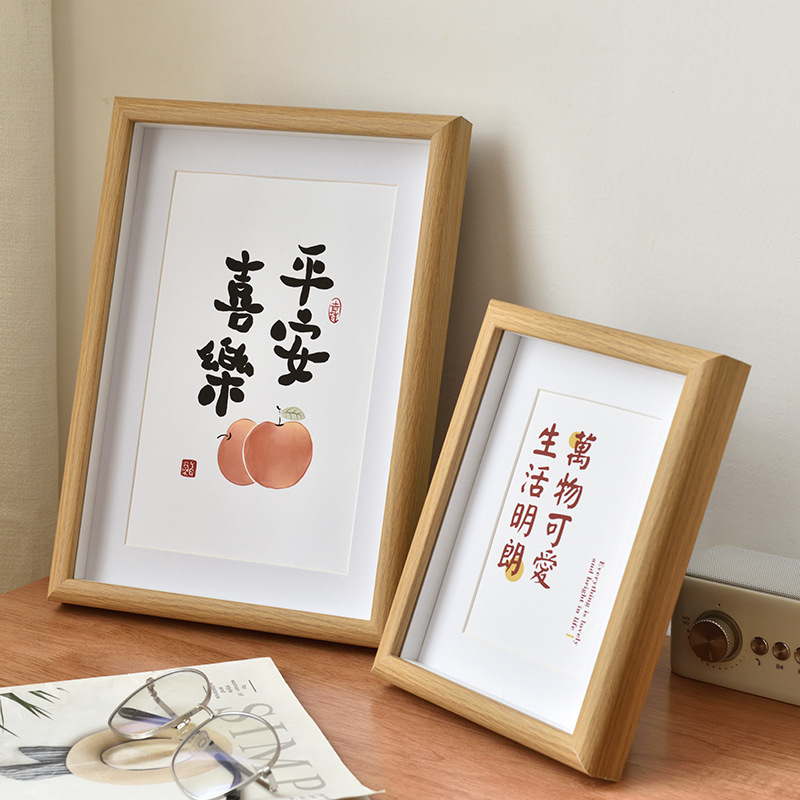 Solid wood photo frames for wall mounting, a4 display stands, 1000 pieces of jigsaw puzzle frames, 4-page poster large photo frames, factory customization pic 4