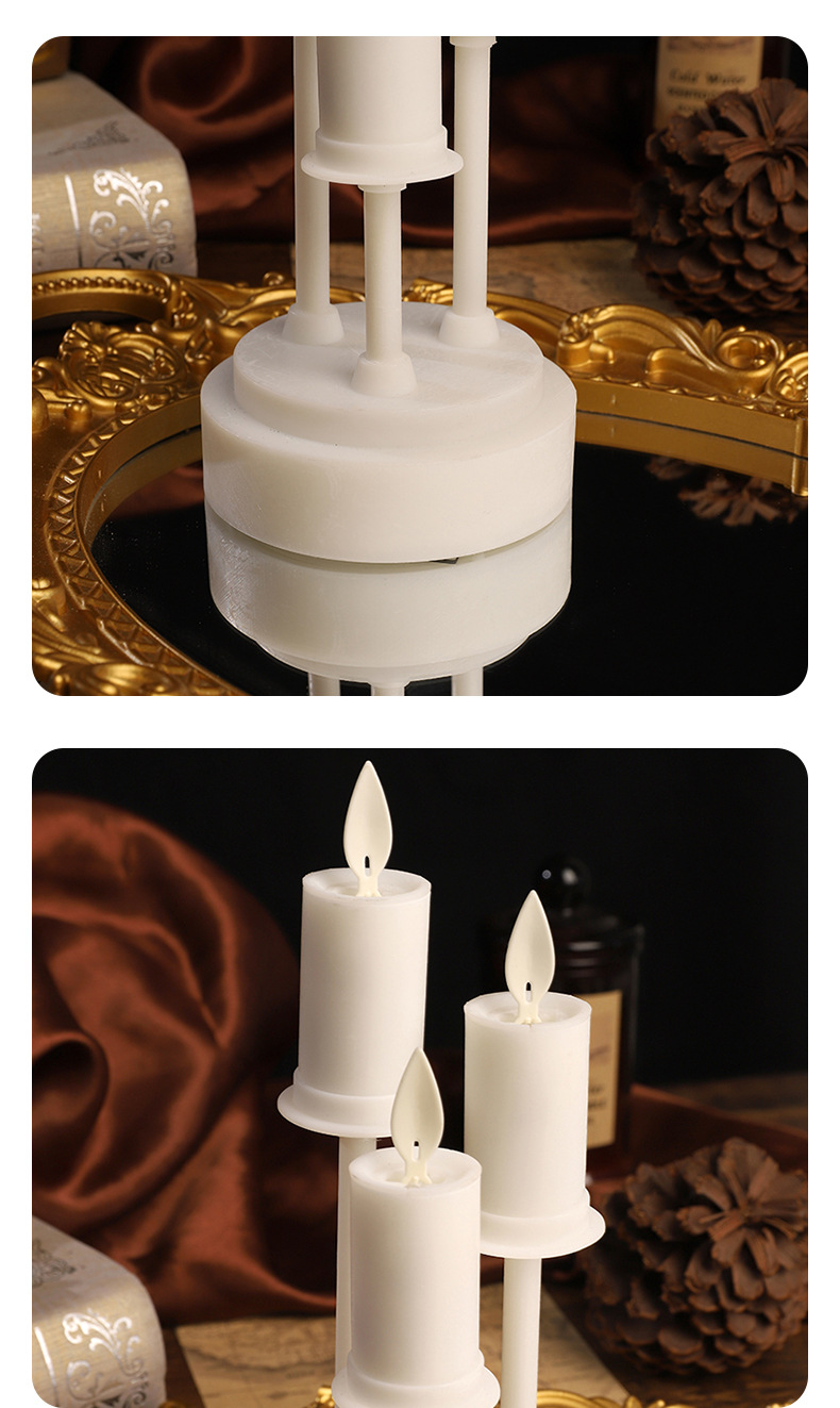 新款长柄三头电子蜡烛 生日派对聚会场景氛围布置厂家批发详情7