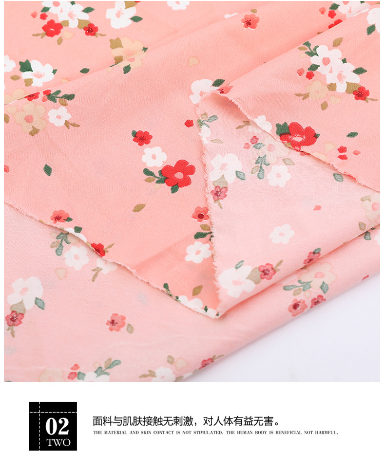 Fresh and light chiffon single-layer non-permeable fabric, four-sided embossed printed fabric, wholesale of polyester floral print clothing fabric in stock pic 9
