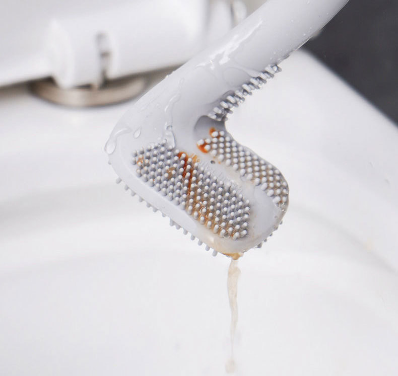 Golf silicone toilet brush, a household toilet cleaning wonder without blind spots, wall-mounted bathroom cleaning brush pic 18