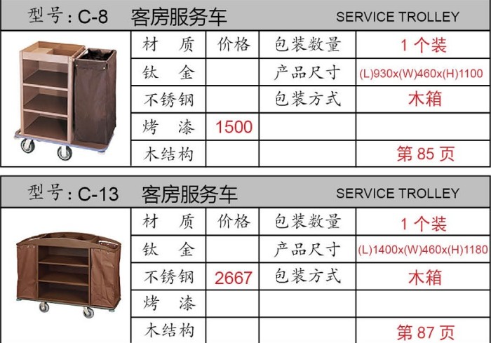 Hotel room service vehicle, fashionable, high-end and luxurious room cleaning vehicle, trolley pic 9