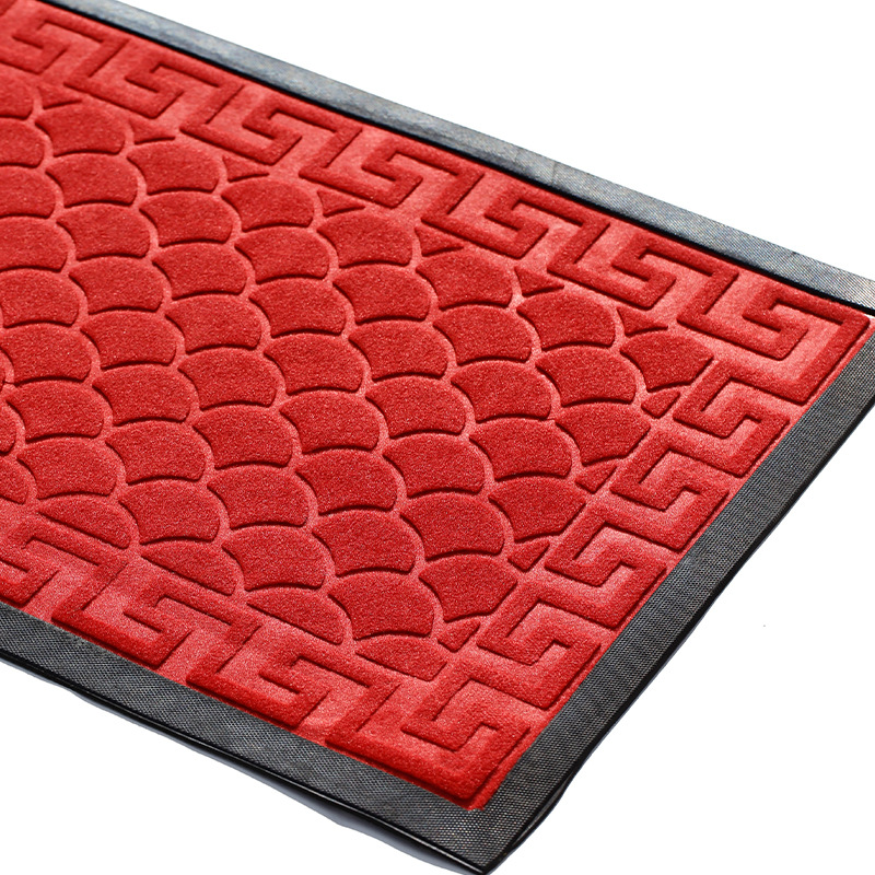 Entrance floor MATS, door carpet, cross-border special for indoor and outdoor brushed and embossed rubber door MATS, household dragon scale pattern pic 5