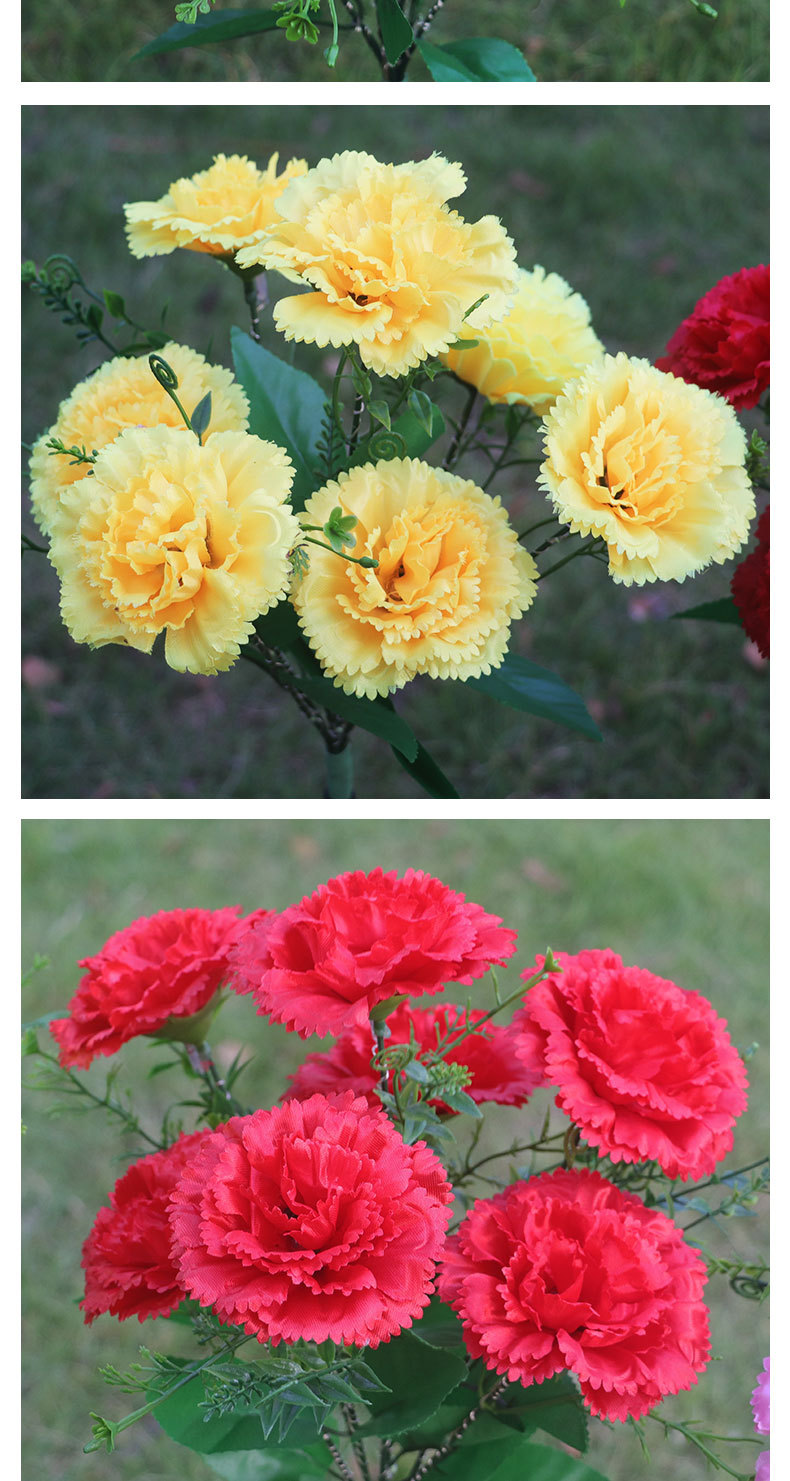 New led solar silk fabric 7-head carnation ground socket lamp outdoor courtyard villa decoration lawn garden lamp pic 11