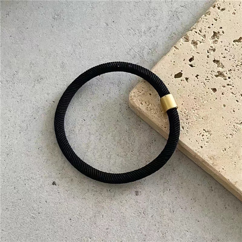 2024 New high-elasticity Maillard simple old money style hair band, high ponytail hair band, durable hair tie and leather cover pic 8