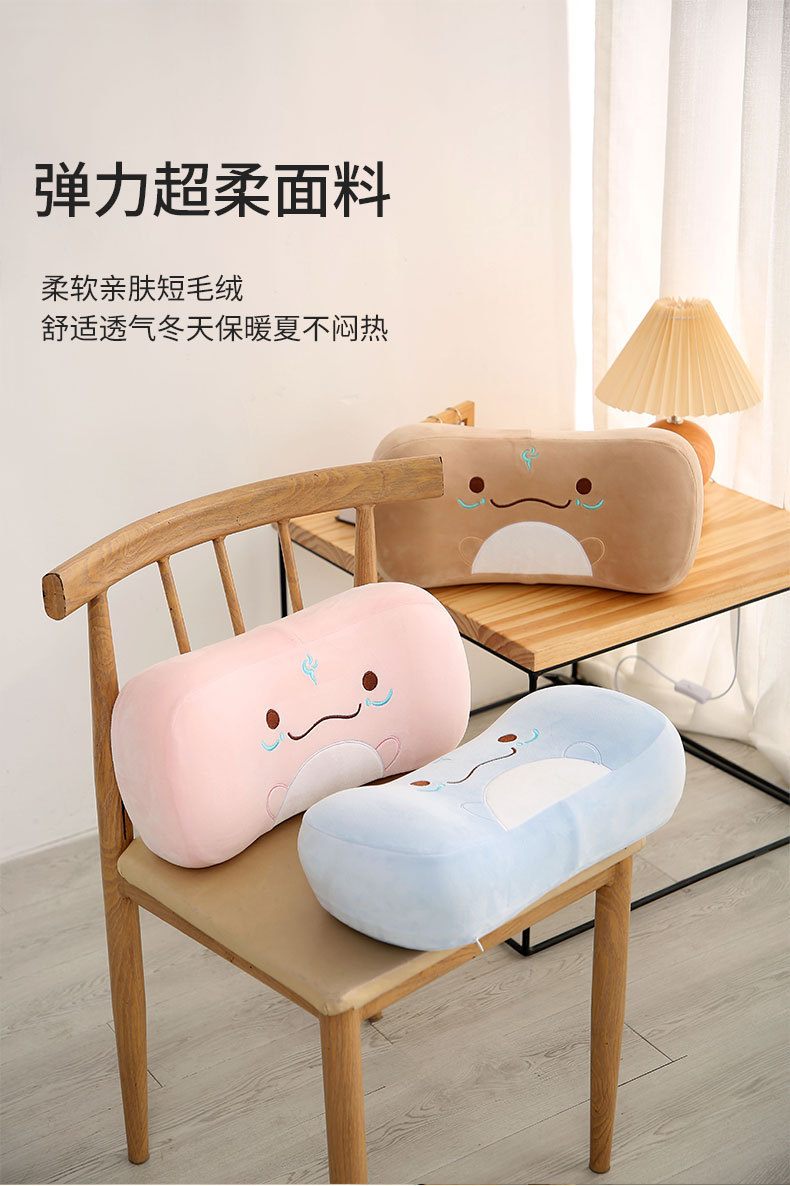 卡通江豚记忆棉腰靠u型枕套装 康乐屋护颈枕靠垫靠腰午睡枕批发详情11