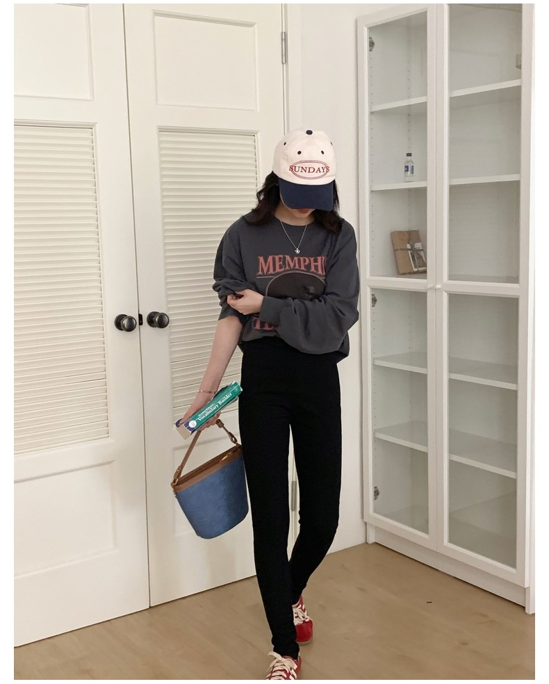 黑色打底小黑裤女秋季外穿2023新款紧身铅笔春秋魔术裤小脚牛仔裤详情18