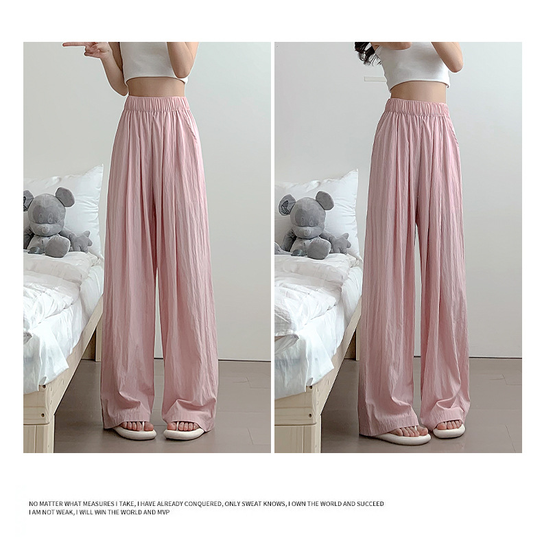 Autumn wide-leg pants for women, spring and autumn pleated laid-back style floor-length pants, casual pants, loose and long pants pic 25