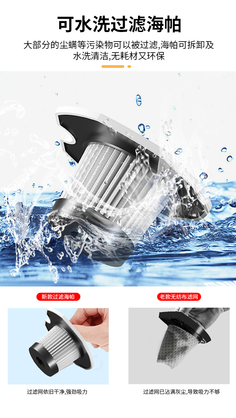 carsun车载12V大功率吸尘器便携式车用点烟头USB无线款汽车吸尘器详情14