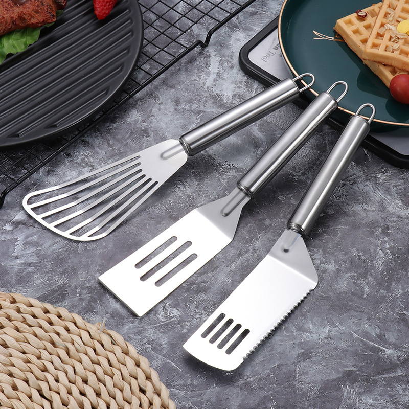 跨境专供现货不锈钢三合一披萨刀 滚轮刀 多用介饼器芝士铲披萨刀详情3