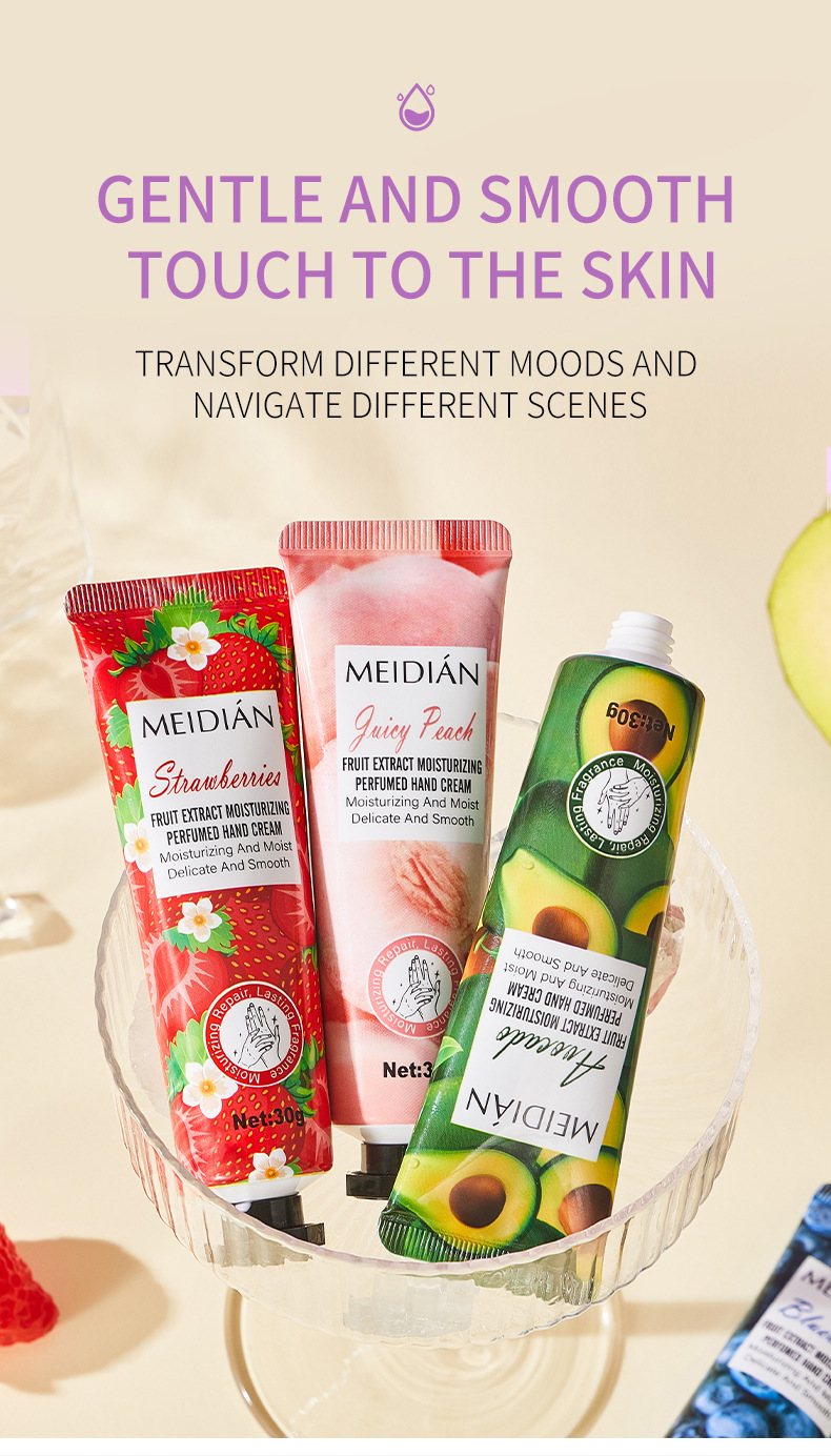 [versión en inglés de comercio exterior especial] crema de mano perfumada de frutas 5 bolsas conjunto de crema de mano al por mayor pic 6