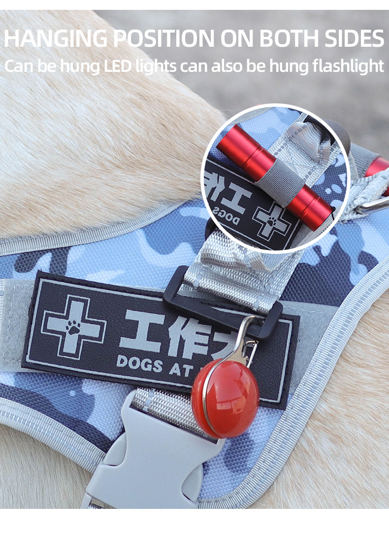 Pet chest and back strap explosion-proof camouflage print dog leash chest and back breathable and comfortable dog commuting pet chest and back pic 6