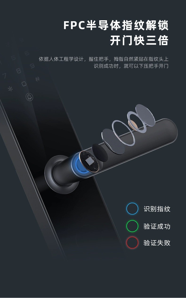厂家批发一握开指纹锁公寓家用防盗门锁电子密码锁工程锁详情9