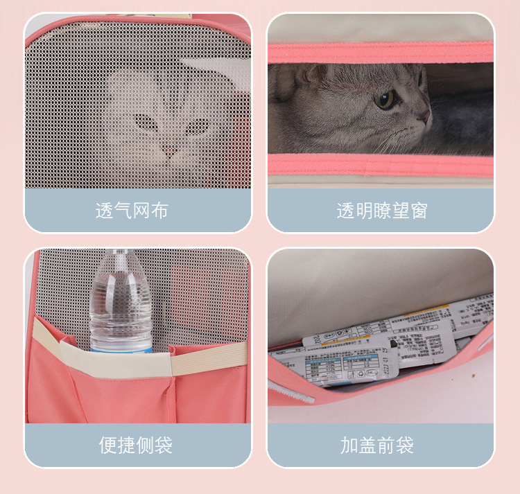 Pet bag for going out, portable single-shoulder cat travel bag, fashionable and simple, foldable, lightweight pet backpack and handbag pic 4