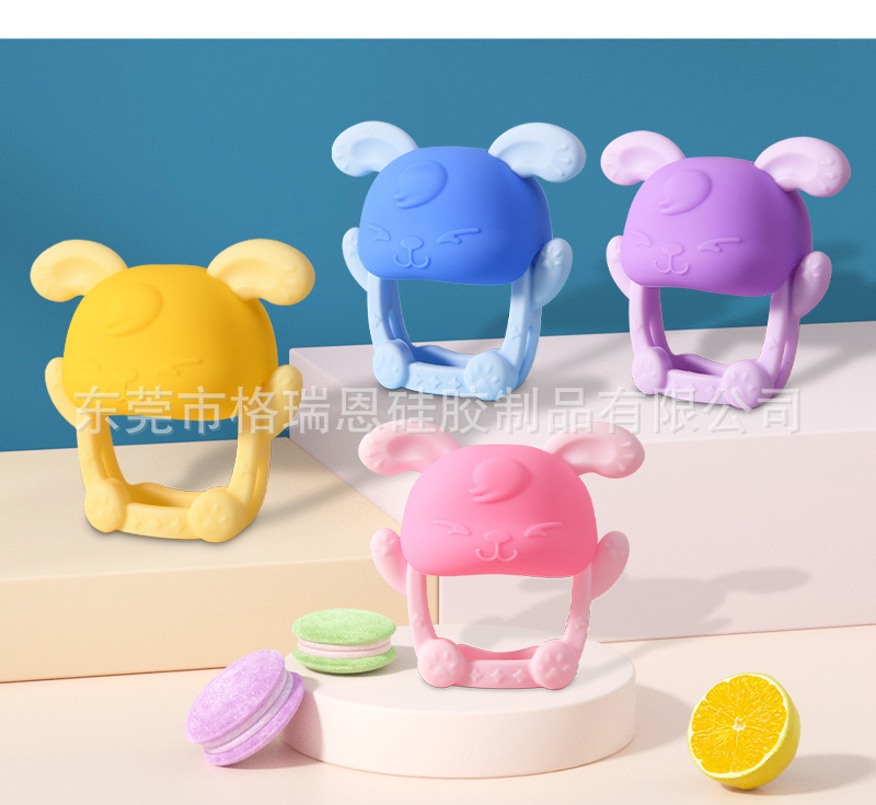 套手牙胶新款手拿硅胶护手牙胶安抚磨牙棒婴儿硅胶牙胶防吃手神器详情11