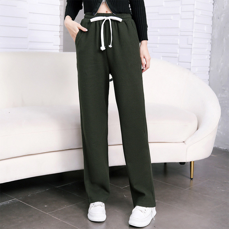 Early spring pure cotton fashionable casual set for women, loose, sporty and slimming straight-leg high-waisted wide-leg pants, zipper hooded jacket pic 65