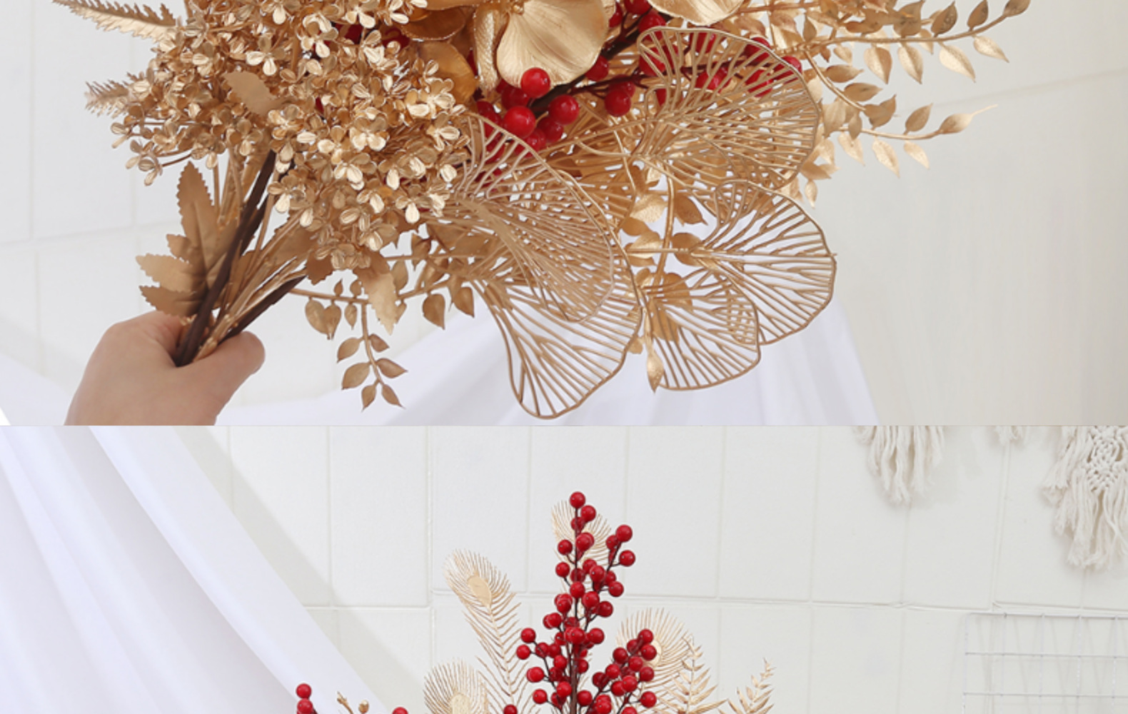 仿真红果子发财果年宵花花材冬青果福桶仿真花新年家居装饰摆件详情10