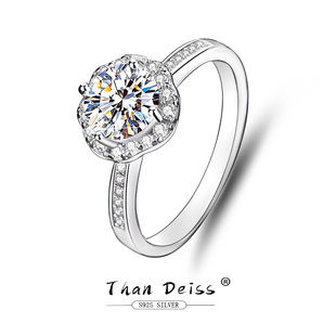 莫桑石戒指2克拉D色求婚钻戒批发欧美时尚S925银经典六爪气质戒指详情8