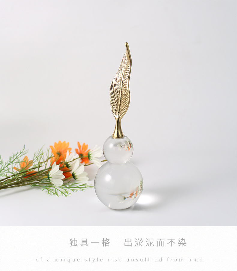 Creative crystal gourd ornaments, new Chinese-style living room, wine cabinet, study, office soft decoration and home decoration handicrafts, living room, wine cabinet, study, office opening gifts, home soft decoration ornaments pic 27