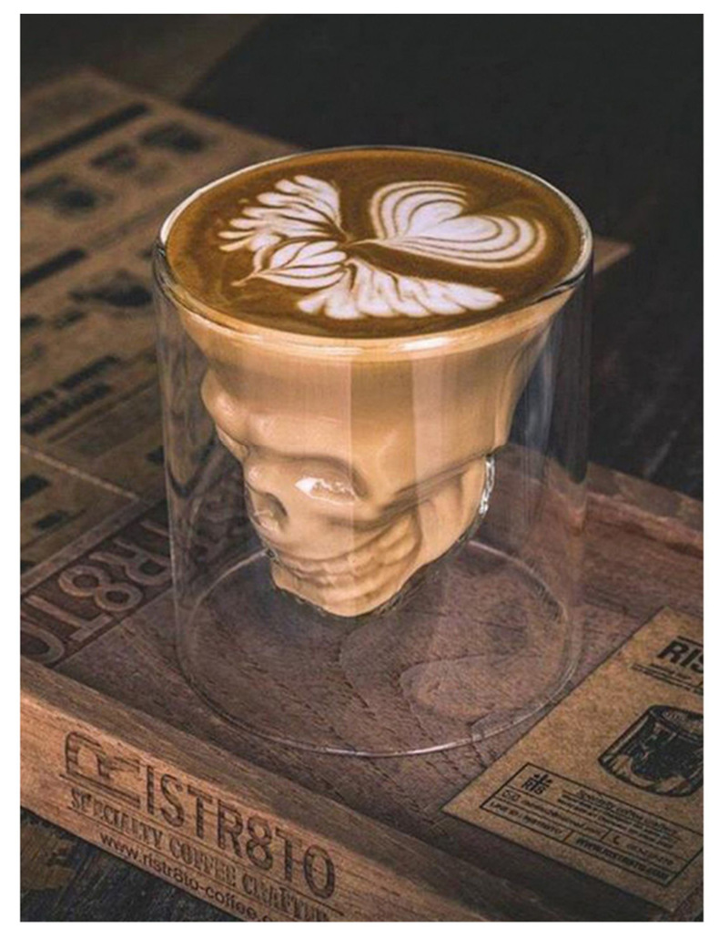 Personalized skull cup, red wine glass, creative bar spirits, skull cup, high borosilicate glass cup, double-layer cocktail cup pic 12