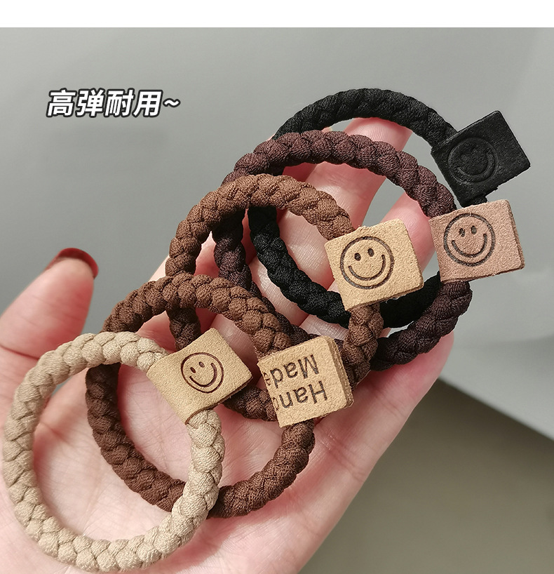 韩国锁链皮筋可爱笑脸少女扎头发绳发圈高弹力简约气质头绳发饰详情36
