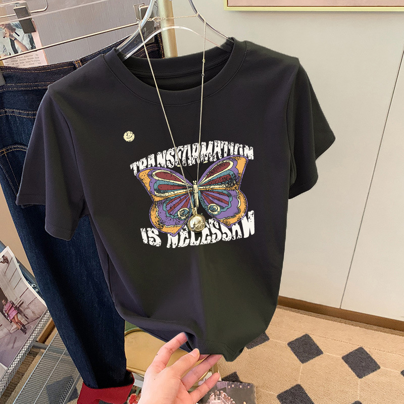 圆领短袖T恤女2025夏季新款精梳棉时尚百搭洋气减龄宽松显瘦ins潮详情20