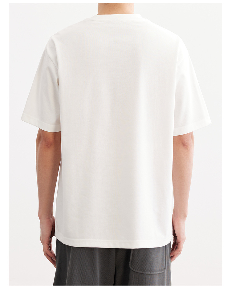 Quick-drying ice silk cotton simple letter print short-sleeved T-shirt for men 2024 summer slightly loose silk gloss half-sleeved T-shirt pic 29