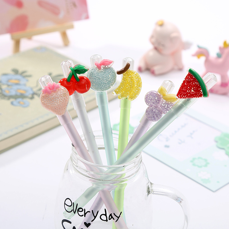 Wholesale of 2020 new student stationery pens, business gifts, Qicaixuan factory direct supply, fruit and candy gel pens pic 8