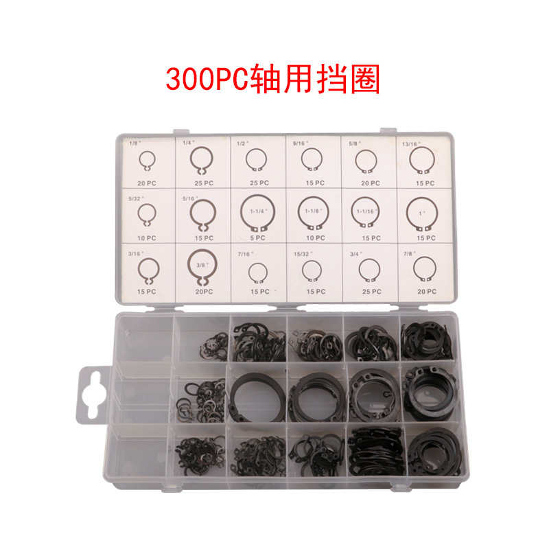 New 300PC blackened shaft retaining ring, C-shaped carbon steel retaining ring, retaining spring, open shaft retaining ring for foreign trade pic 40