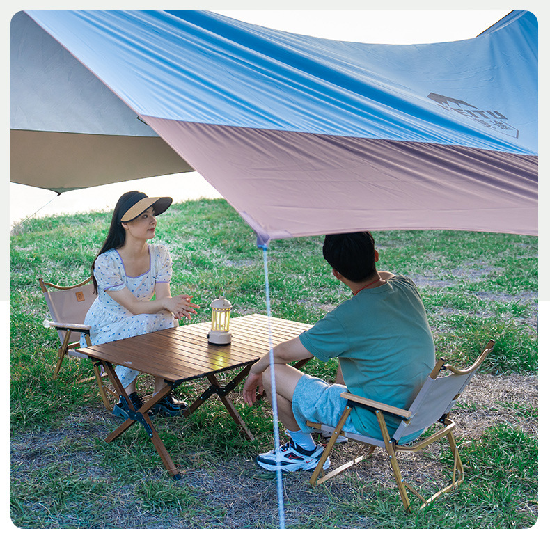 Feitu outdoor canopy tent with a large space, waterproof, UV-resistant and sun-resistant octagonal black rubber canopy tent for camping pic 9