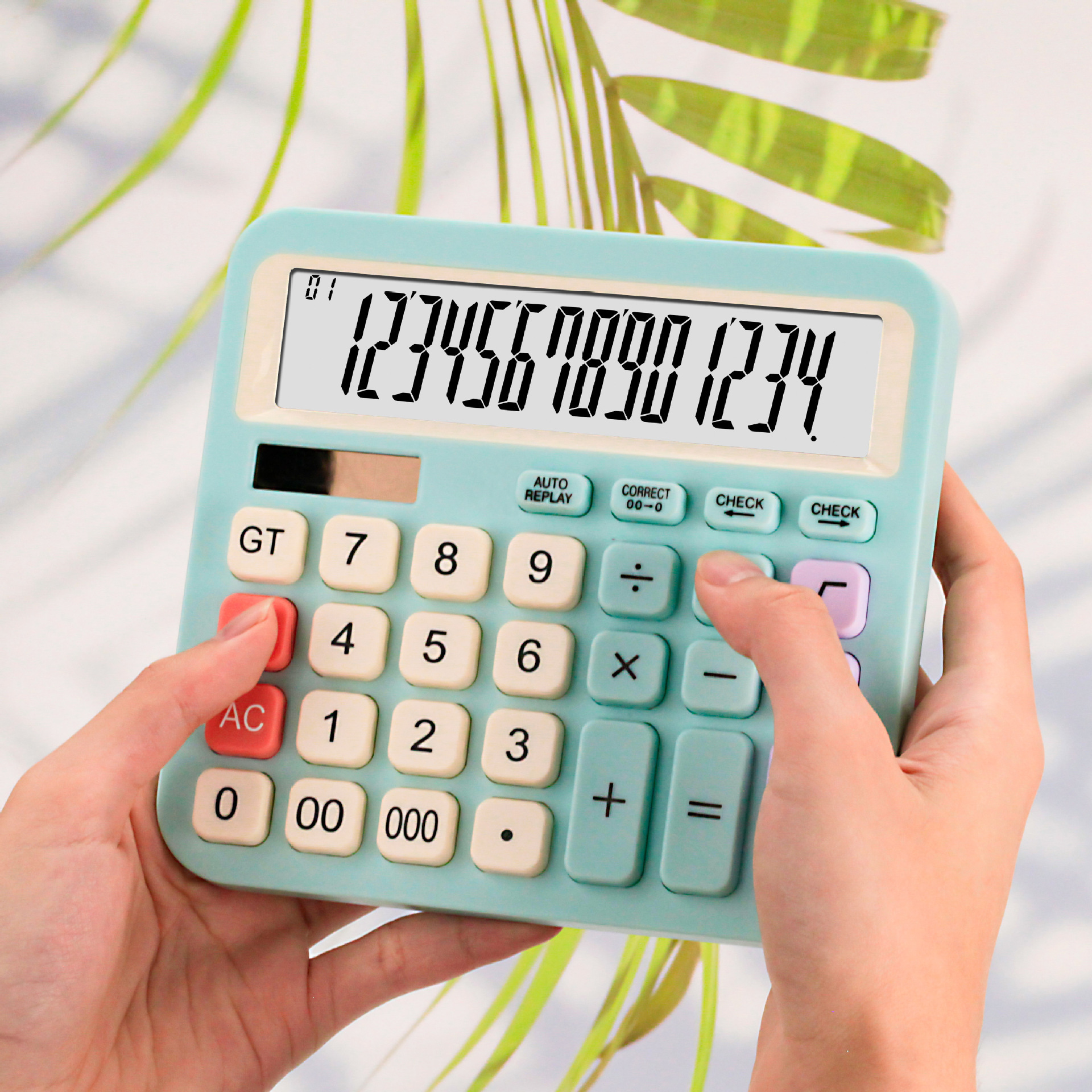 CT-2514 彩色桌面办公学习计算器太阳能双能源简约计算器详情2