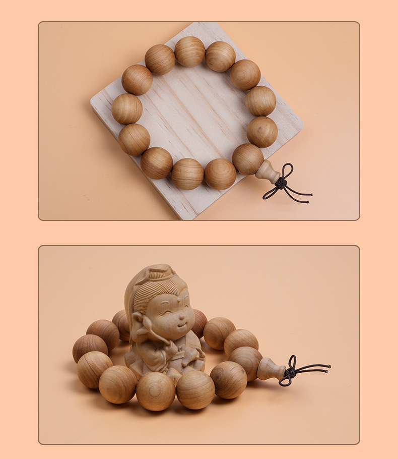 太行山崖柏手串单圈云纹素珠佛珠念珠手链横纹透光1.5cm1.8cm2.0详情8