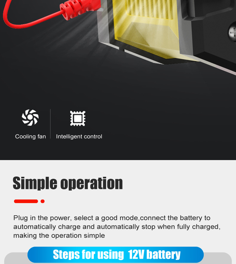 10A portable 12V24V motorcycle battery charger and portable car battery charger pic 21