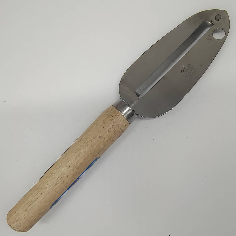 Leaf-shaped sugarcane peeler, wooden-handled sugarcane knife, stainless steel peeler, fruit peeler, hardware knives pic 2