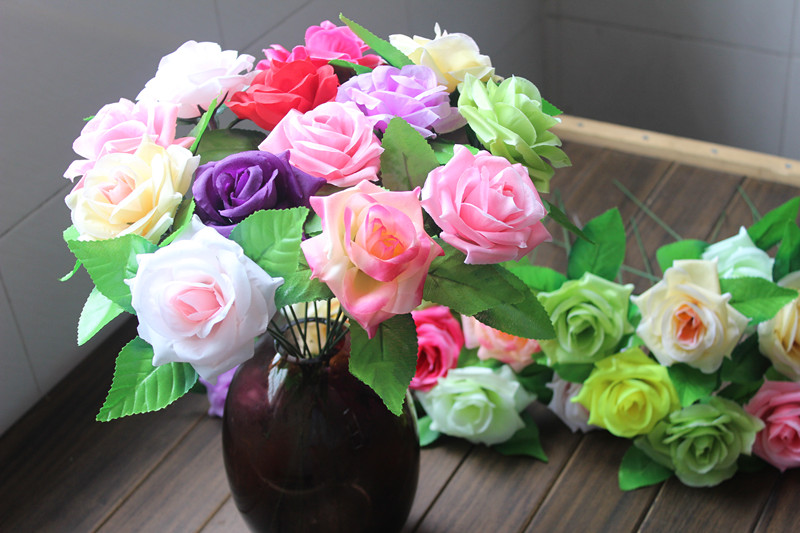 仿真花玫瑰花朵假花装饰仿真玫瑰花朵花球花墙插花花头材料绢花头详情76