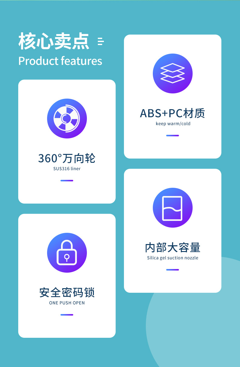 儿童拉杆箱批发万向轮18寸小行李箱印制logo卡通可爱密码箱旅行箱详情2