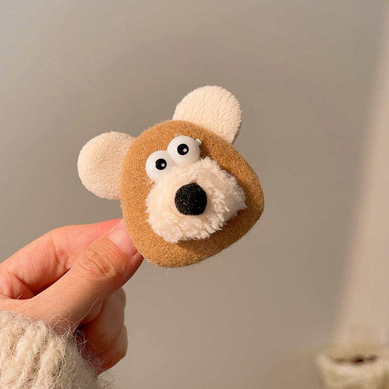 Cute plush hair clips for autumn and winter, back hair curls, face bangs, side clips, sweet large intestine hair bands pic 9