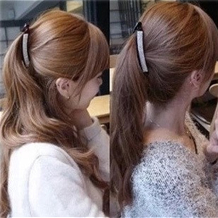 Versión coreana tiara completa taladro tamaño no. Clip torcido con diamantes strass clip plátano clip vertical clip pelo clip cola de caballo tiara clip torcido pic 3